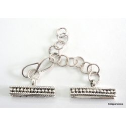 C0012-Clasp,toggle,oxidized,sterling silver, 25 mm wide for Multi String With Chain